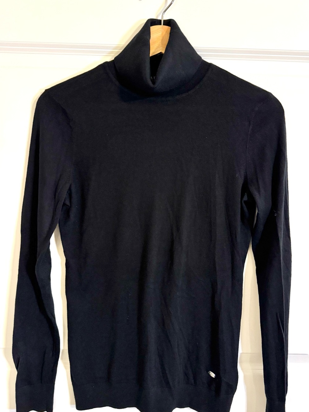 Women's LAUREN Ralph Lauren Black Cotton Turtle Neck Pullover Sweater